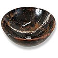 Baden Bath Round Black and Earth Tone Marbled Vessel Sink