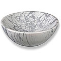 Baden Bath Round Italian Carrara White Marble Vessel Sink