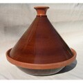 Hand-painted 12-inch Brown Cookable Tagine (Tunisia)