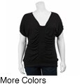 Sam & Max Women's Short-sleeve Ruched Sweater