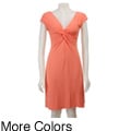 London Times Women's Knotted-front Jersey Dress