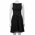 London Times Women's Black Sleeveless Chiffon Dress