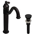 Geyser Oil-rubbed Bronze Vessel Faucet and Pop-up Drain