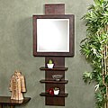 Espresso Ladder Shelf Wall Mount Jewelry Armoire