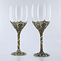 Handcrafted Metal base Wine Glasses (Set of 2)