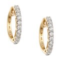 14k Yellow Gold 1ct TDW Diamond Hoop Earrings (H-I, I1)