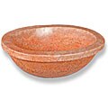 Baden Bath Red Travertine Oval Vessel/ Rim Mount Sink
