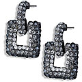 Hematite over Brass Tri-color Cubic Zirconia Nocturnal Earrings