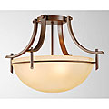 Dark Brown Finish 3-light Ceiling Fixture