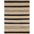 Hand-knotted White Wool Aadhi Rug (5'6 x 8'6)