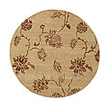Hand-knotted Accra Gold Wool Rug (6' Round)