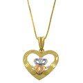 14k Tri-tone Gold Petite Claddagh Necklace