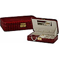 Red Croc Faux Leather Jewelry Travel Case