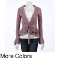 Escio Women's Draped Ruffle-front Cardigan