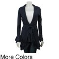 Escio Women's Ruffle Front Cascade Cardigan