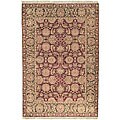 Heriloom Hand-knotted Treasures Burgundy/ Green Wool Rug (8' x 10')