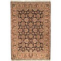 Heriloom Hand-knotted Treasures Brown/ Gold Wool Rug (5' x 7'6)