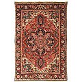 Heirloom Treasures Hand-knotted Red Wool Rug (5' x 7'6)