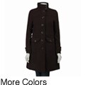 KC Collections Women's Long Wool Blend Coat