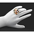 Maddy Emerson Couture Silver Pearl and Gemstone Ring (3-5 mm)