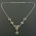 Sterling Silver Multi-gemstone Lariat Necklace (India)