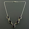 Sterling Silver Amethyst Cabochon Necklace (India)