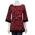 Cocomo Women's Black/ Plum Boatneck Top