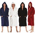 Alexander Del Rossa Men's Terry Cotton Hooded Bathrobe