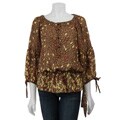 Piano Women's Puff Sleeve Peasant Top