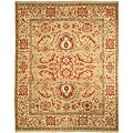 Oushak Hand-knotted Gold/ Ivory Wool Sari Rug (6' x 9')