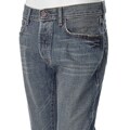ADI Men's PGL Series Button Fly Distressed Bootcut Blue Jeans