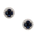 14k White Gold Sapphire and 1/4ct TDW Diamond Earrings