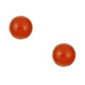 14k Yellow Gold Red Jade Stud Earrings