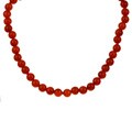14k Yellow Goldfill Red Jade Bead Necklace