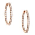 14k Rose Gold 1ct TDW Diamond Inside-out Hoop Earrings (H-I, I1)