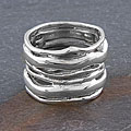 Sterling Silver 'Waves' Wide Ring (Thailand)