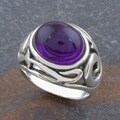 Sterling Silver Amethyst Ornamented Ring (Thailand)