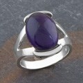Sterling Silver Oval Amethyst Ring (Thailand)