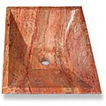 Baden Bath Square Red Travertine Vessel Sink
