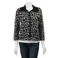 Rafaella Women's Leopard Print Button-front Sweater Jacket