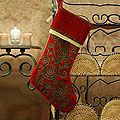 'Christmas Sparkle' Embroidered Stocking (India)