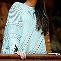 'Baby Blue Braids' Alpaca Wool Poncho (Peru)