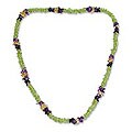 'Formal Garden' Peridot and Amethyst Necklace (India)