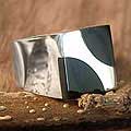 'Opposites' Obsidian Men's Ring (Peru)