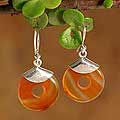 'Inca Wheels' Carnelian Dangle Earrings (Peru)