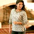 'Midnight Ferns' Cotton Tunic (India)
