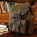 'Crazy Coffee' Leather Backpack Messenger Bag (Mexico)