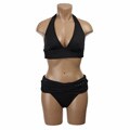 Anne Cole Women's Black Shirred Halter Swimsuit