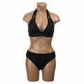 Anne Cole Women's Black Buckle Halter Bikini