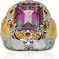 Michael Valitutti Sterling Silver/Palladium/18k Vermeil Topaz Ring